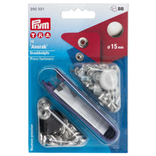 Prym Naaivrije Drukknoop anorak 15mm Zilver