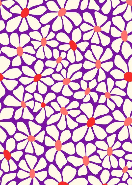 Gecoate katoen Fortuna paars