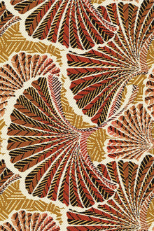 Jacquardstof gingko Rouge