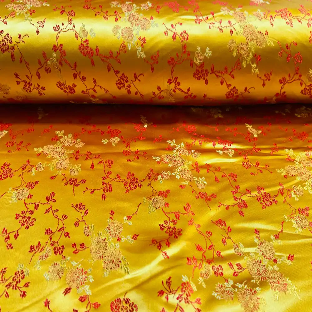 Brokatstoff, Blumen, Fuchsia