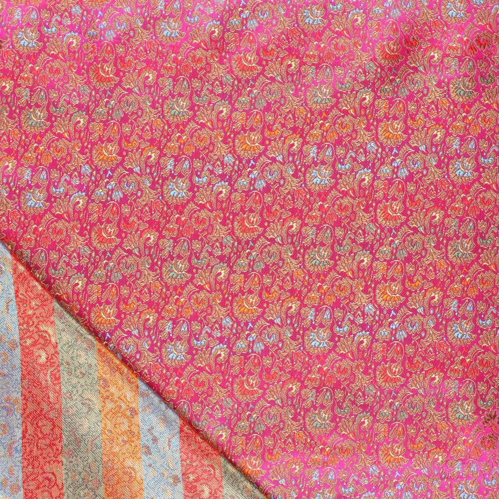 Brokaat stof Bloemen fuchsia