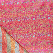 Brokaat stof Bloemen fuchsia