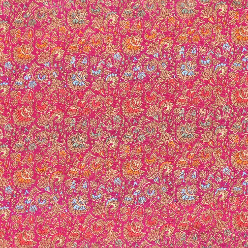 Brokaat stof Bloemen fuchsia
