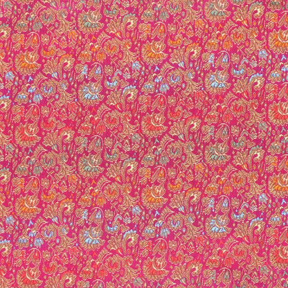 Brokaat stof Bloemen fuchsia