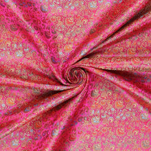 Brokaat stof Bloemen fuchsia