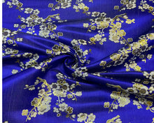 Brokaat stof Cynthia kobalt