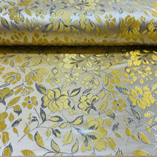 Brokaat stof Kasai lichtgoud