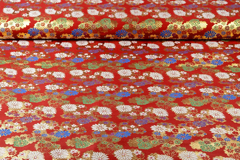 Brokaat stof Ellie rood