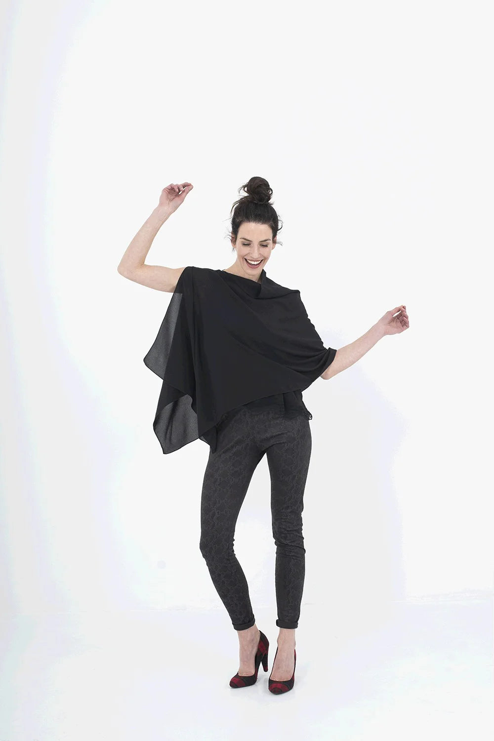 Schwarzer Crêpe-Georgette