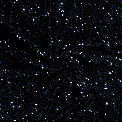 Fluweel Paillettenstof navy