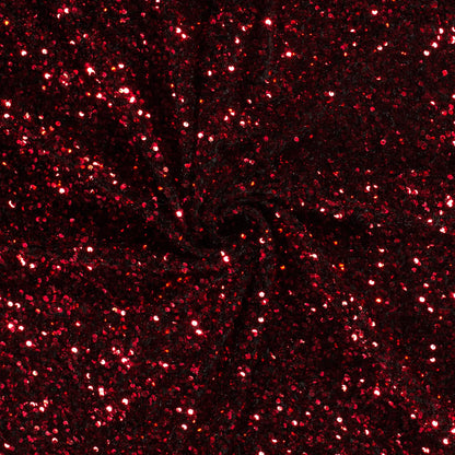 Fluweel Paillettenstof rood