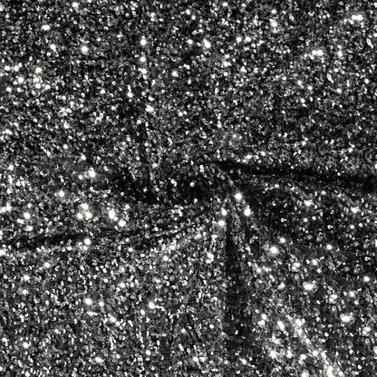 Fluweel Paillettenstof zilver