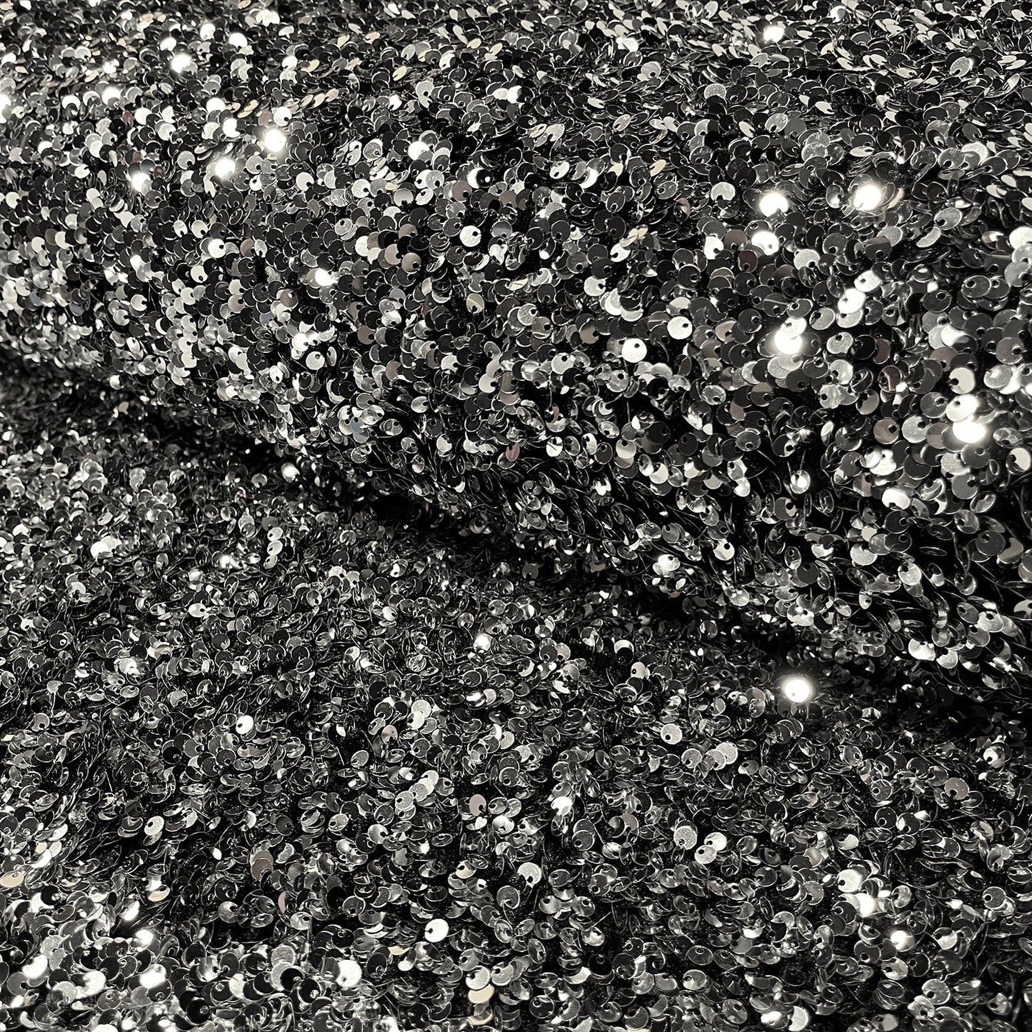 Fluweel Paillettenstof zilver