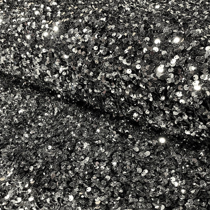 Fluweel Paillettenstof zilver