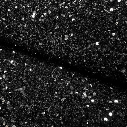 Fluweel Paillettenstof zwart