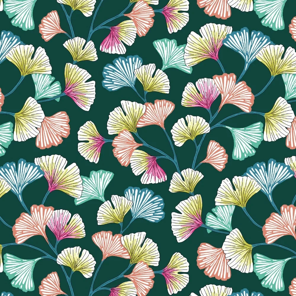 Gecoate katoen Gingko groen