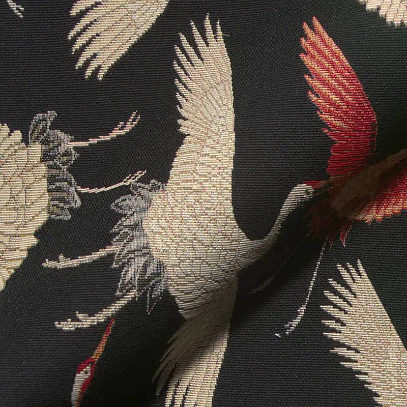 Gobelin stof Kraanvogels zwart