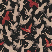 Gobelin stof Kraanvogels zwart