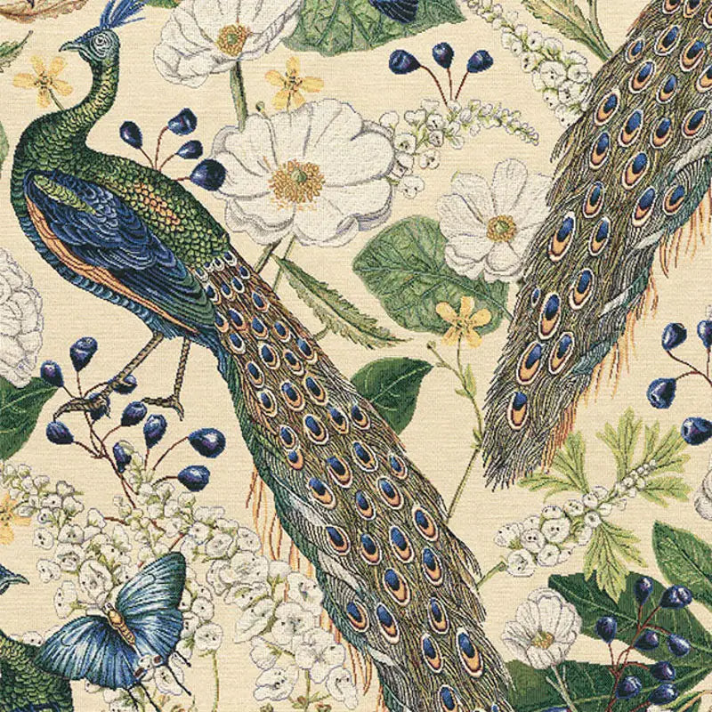 Gobelin stof Deluxe pauw Beige