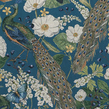 Gobelin stof Deluxe pauw Blauw