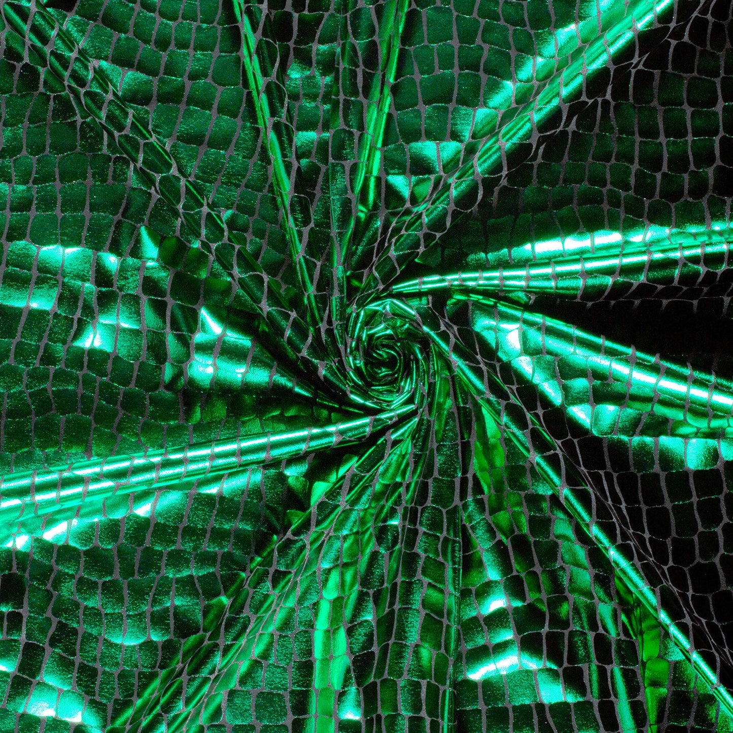 Lamé foliedruk Krokodil groen