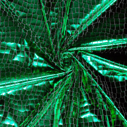 Lamé foliedruk Krokodil groen