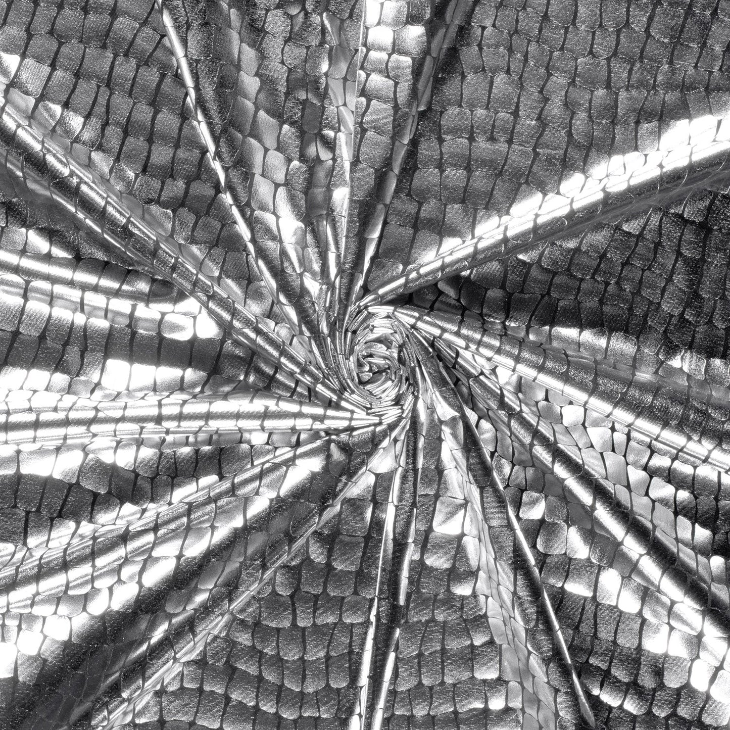 Lamé foliedruk Krokodil zilver