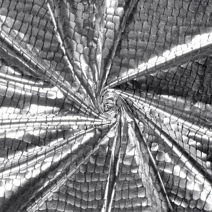 Lamé foliedruk Krokodil zilver
