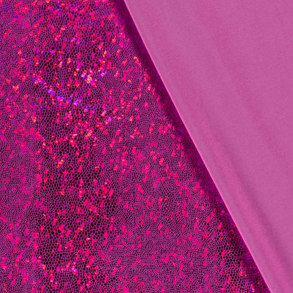 Lamé stof Foliedruk slangen Fuchsia