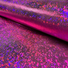 Lamé stof Foliedruk slangen Fuchsia