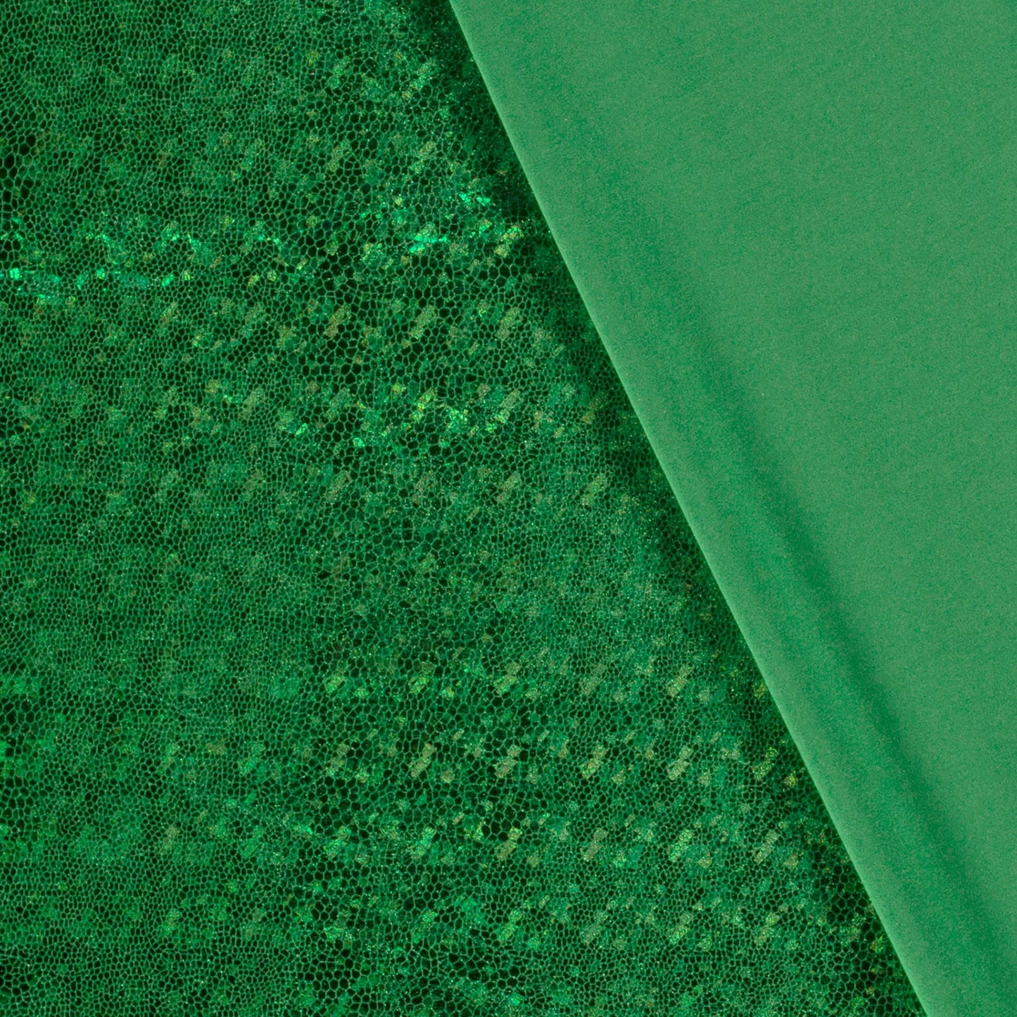 Lamé stof Foliedruk slangen Groen