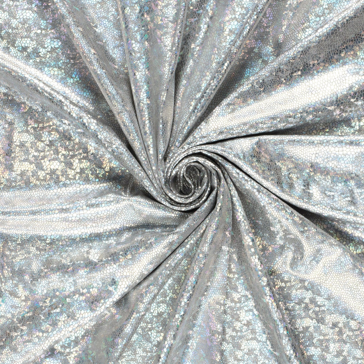Lamé stof Foliedruk slangen Zilver