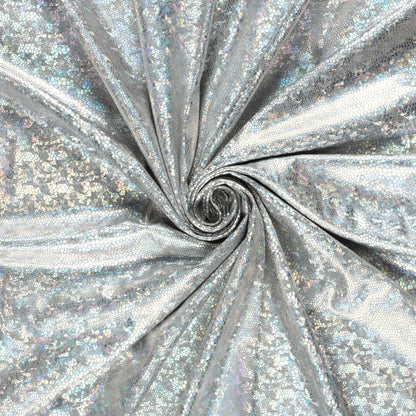 Lamé stof Foliedruk slangen Zilver