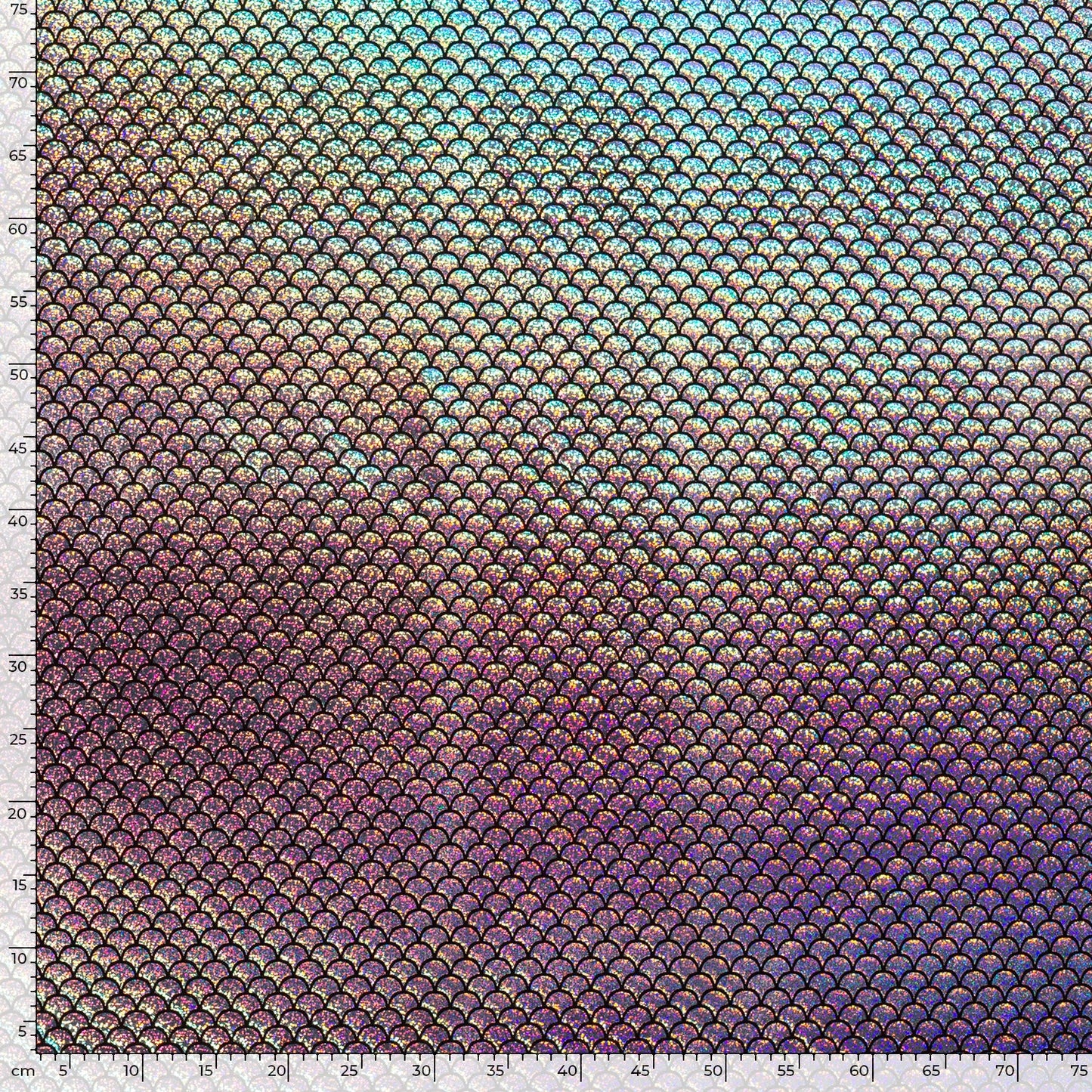 Lamé-Stoff Foliendruck Meerjungfrau Silber