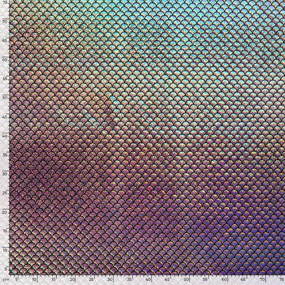 Lamé-Stoff Foliendruck Meerjungfrau Silber