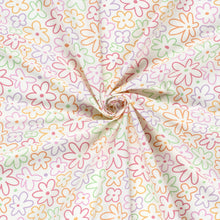 100% Katoen poplin Bloemen ecru