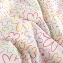 100% Katoen poplin Bloemen ecru