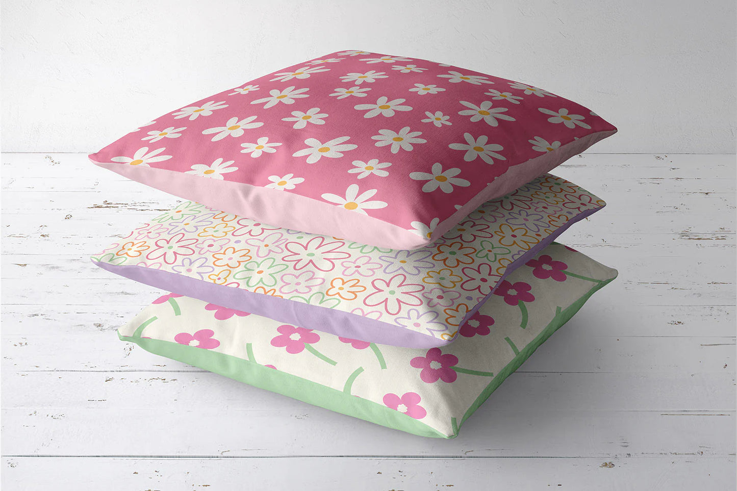 100% Katoen poplin Bloemen roze