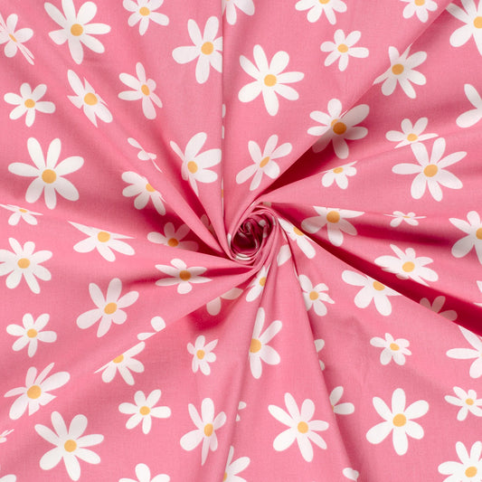 100% Katoen poplin Bloemen roze
