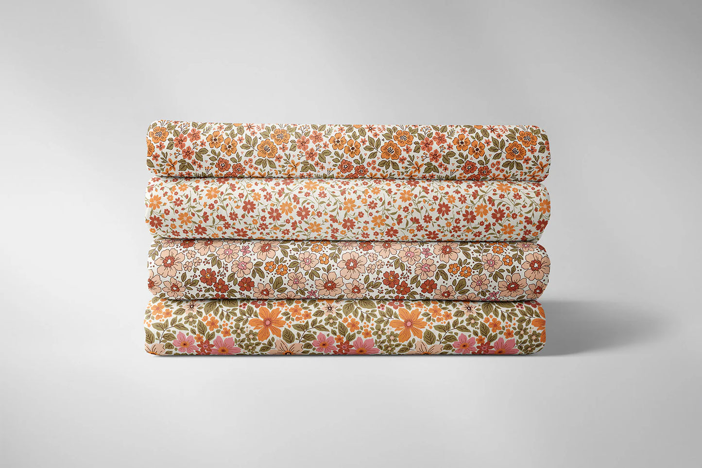 100% Katoen poplin Bloem herfst ecru