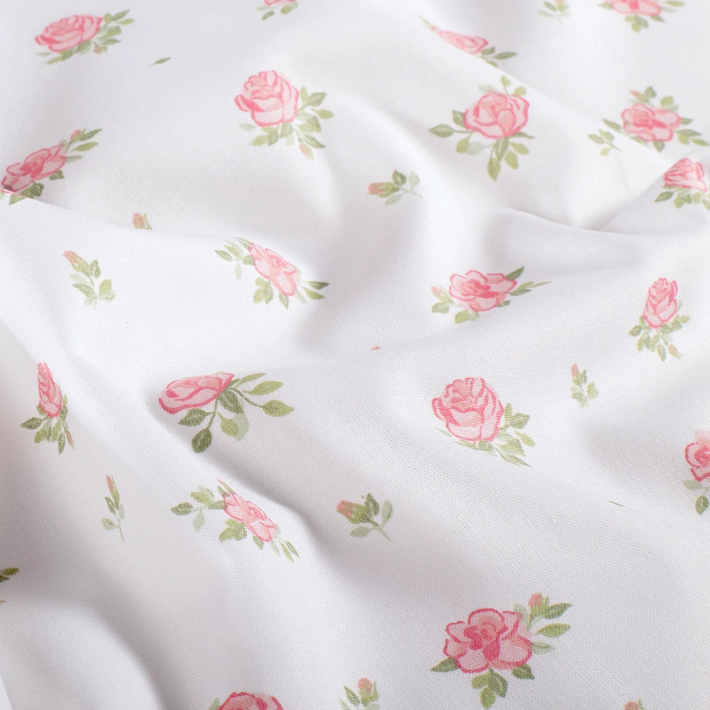 100% Katoen poplin Bloemen roze