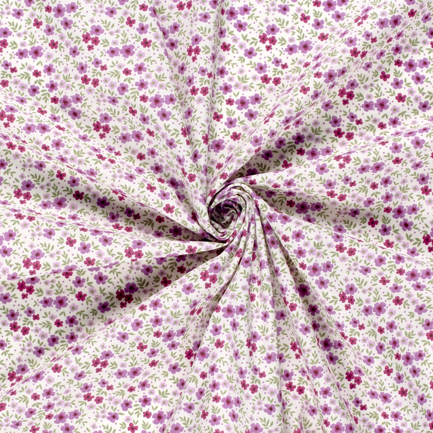 100% Katoen poplin Bloemen ecru