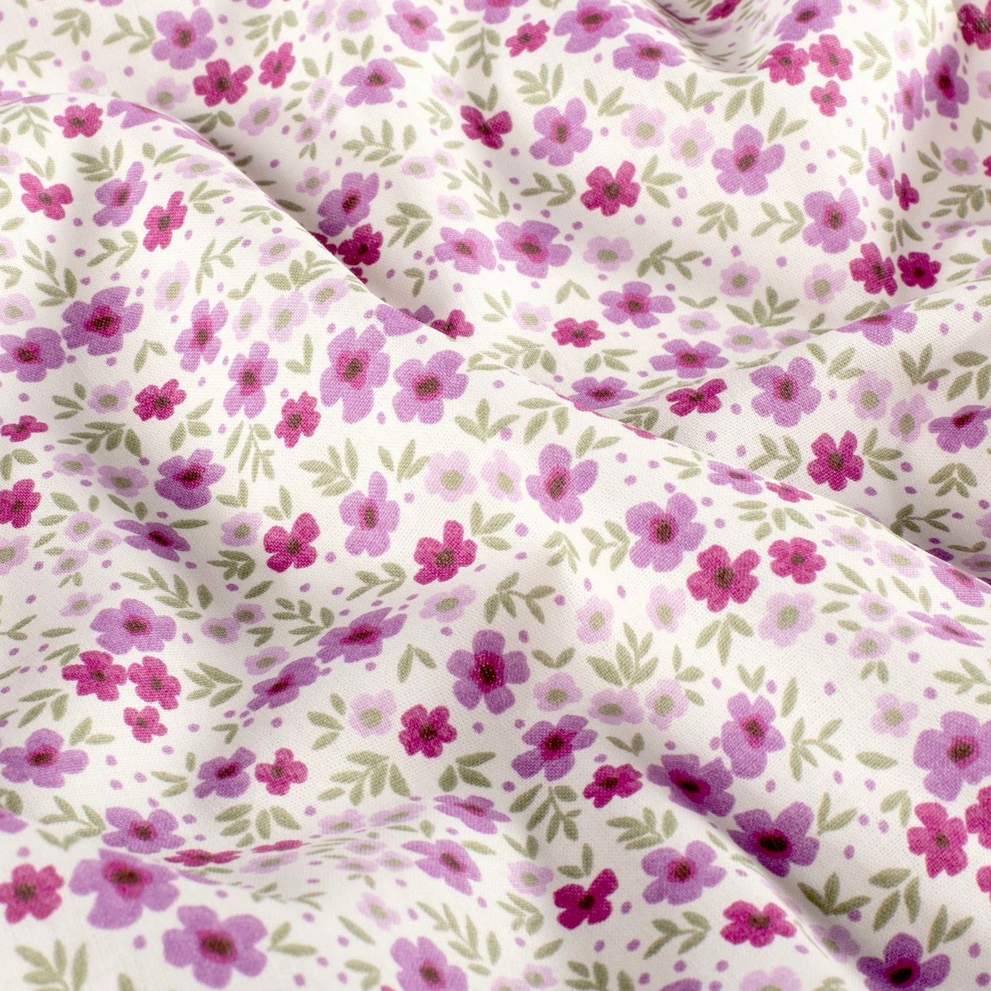 100% Katoen poplin Bloemen ecru