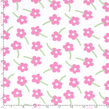 100% Katoen poplin Bloemen ecru