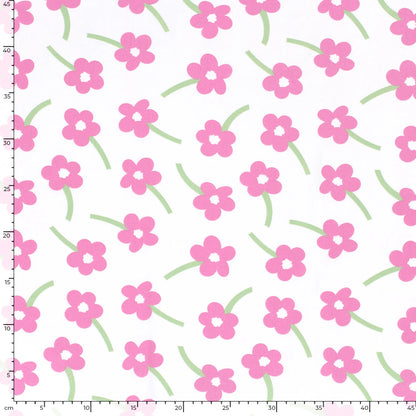 100% Katoen poplin Bloemen ecru