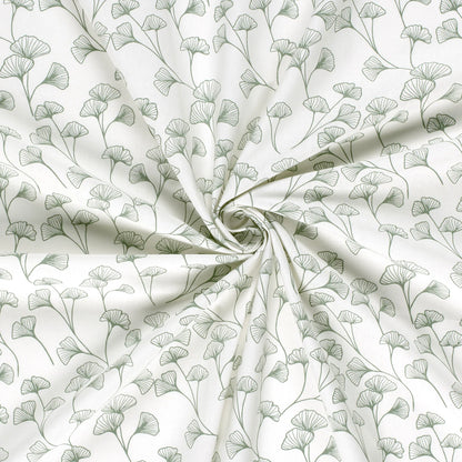 100% Katoen poplin Gingko wit