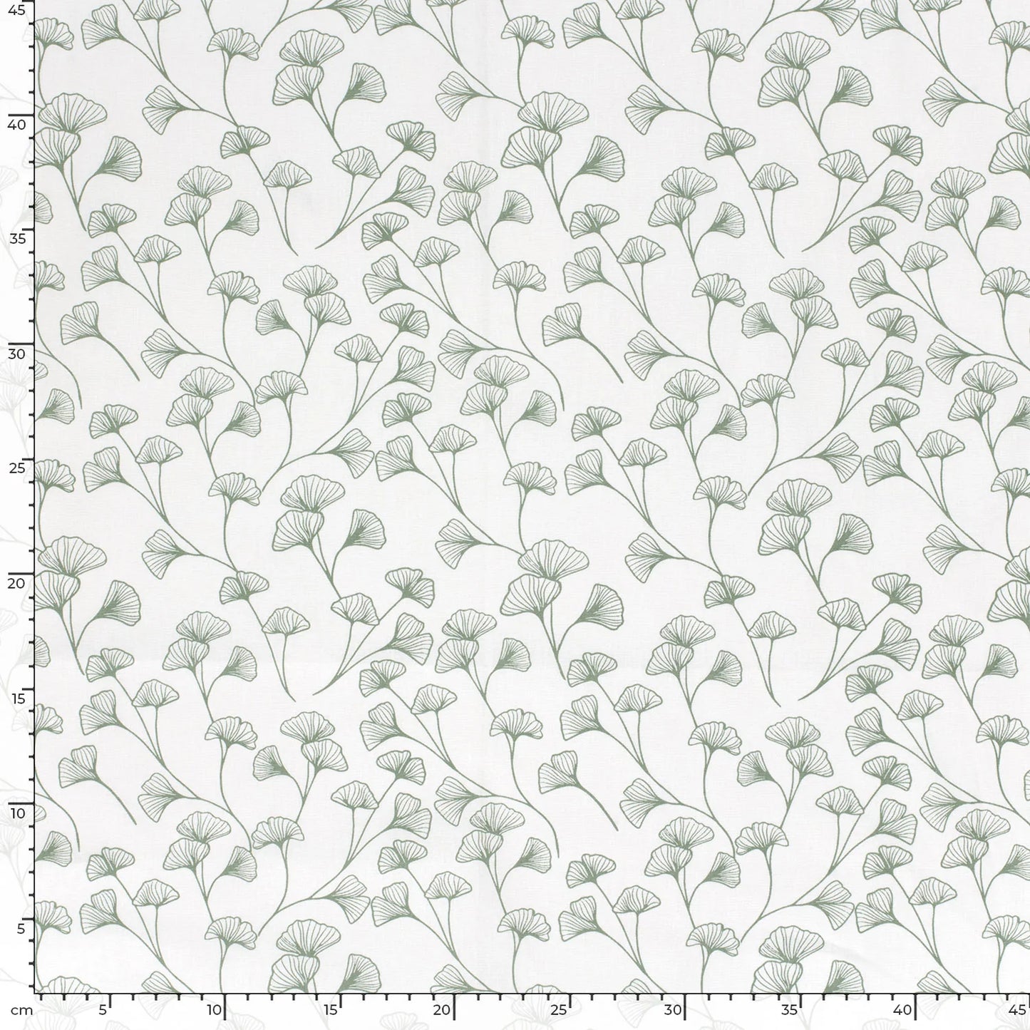 100% Katoen poplin Gingko wit