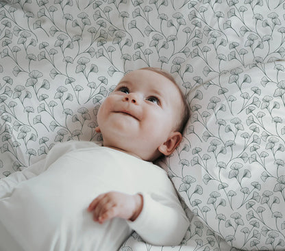 100% Katoen poplin Gingko wit