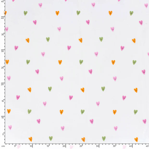 100% Katoen poplin Hartjes ecru