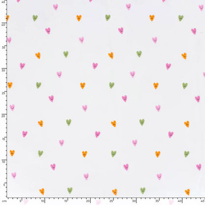 100% Katoen poplin Hartjes ecru